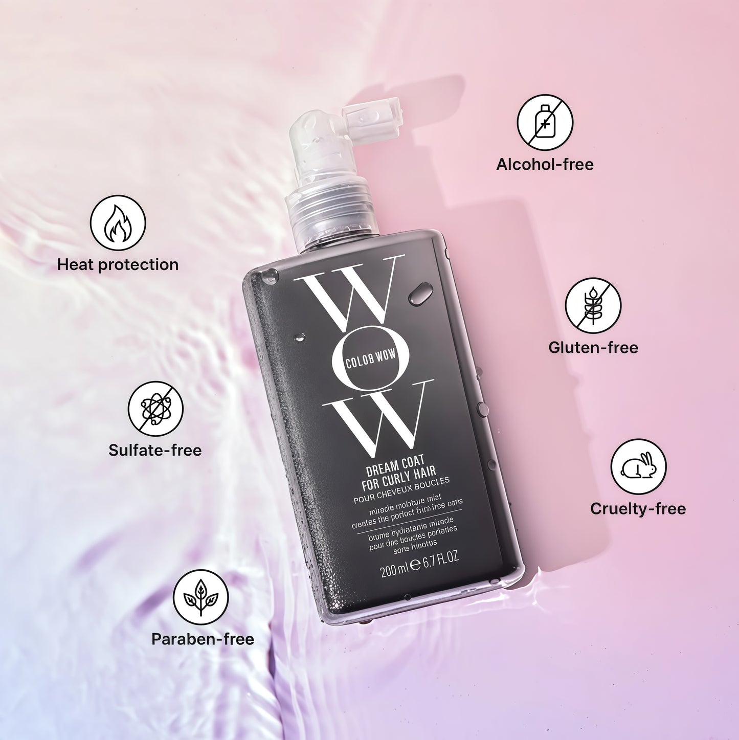COLOR WOW Dream Coat for Curly Hair – Anti-Frizz Spray for Wavy & Curly Hair