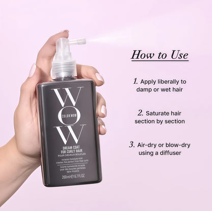 COLOR WOW Dream Coat for Curly Hair – Anti-Frizz Spray for Wavy & Curly Hair